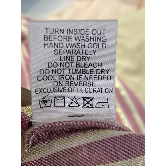 Tularosa Womens Drew Pink Gold Metallic Stripe Button Sleeveless Dress Medium - Picture 7 of 9